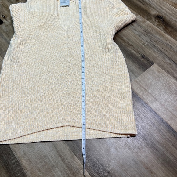 Urban Outfitters Size M Chunky Knit V-Neck Sweater Cream Yellow | Oversized Cozy - Picture 12 of 12